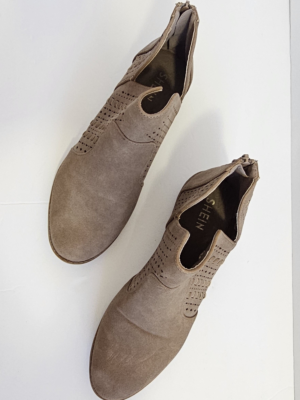 Women's Shein Taupe Cutout Ankle Boots - Picture 3 of 9